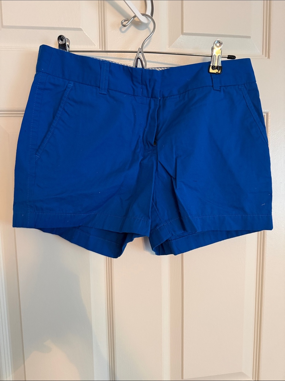 J. Crew Riviera Stretch High-Waist Shorts in Cobalt Blue